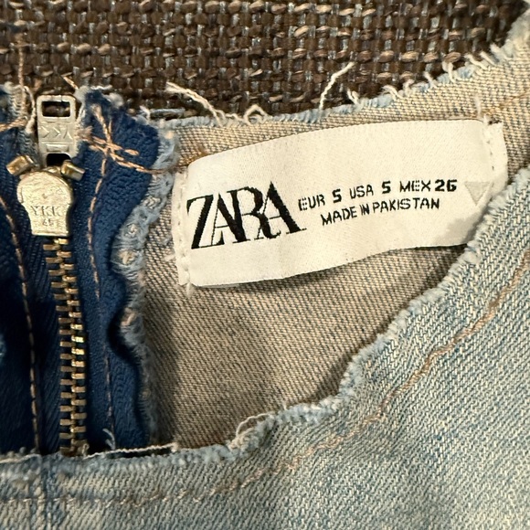 Zara Light Blue Denim Midi Dress - Picture 7 of 7